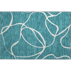 Premium Machine Washable Mayfield AMF999 Teal 1'8" x 2'6" Rug