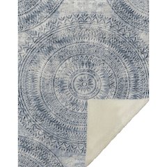 Premium Machine Washable ASB113 Blue 50" x 70" Sherpa Throw Blanket