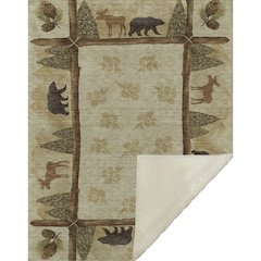 Premium Machine Washable ASB142 Khaki 50" x 70" Sherpa Throw Blanket
