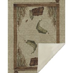 Premium Machine Washable ASB145 Khaki 50" x 70" Sherpa Throw Blanket