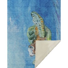 Premium Machine Washable ASB148 Ocean 50" x 70" Sherpa Throw Blanket