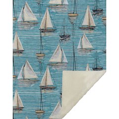 Premium Machine Washable ASB153 Teal 50" x 70" Sherpa Throw Blanket