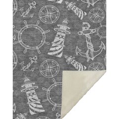Premium Machine Washable ASB154 Gray 50" x 70" Sherpa Throw Blanket