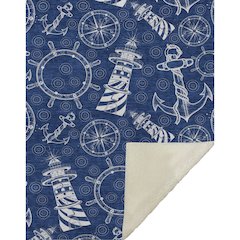 Premium Machine Washable ASB154 Navy 50" x 70" Sherpa Throw Blanket