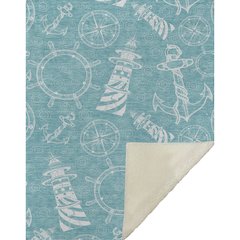 Premium Machine Washable ASB154 Ocean 50" x 70" Sherpa Throw Blanket