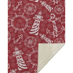 Premium Machine Washable ASB154 Red 50" x 70" Sherpa Throw Blanket