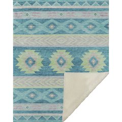 Premium Machine Washable ASB178 Peacock 50" x 70" Sherpa Throw Blanket