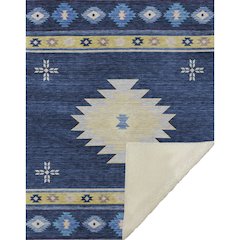Premium Machine Washable ASB179 Blue 50" x 70" Sherpa Throw Blanket