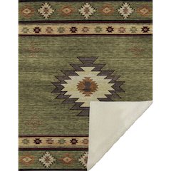 Premium Machine Washable ASB179 Green 50" x 70" Sherpa Throw Blanket