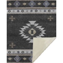 Premium Machine Washable ASB179 Midnight 50" x 70" Sherpa Throw Blanket