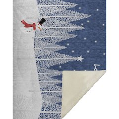 Premium Machine Washable ASB223 Blue 50" x 70" Sherpa Throw Blanket