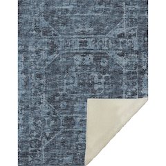 Premium Machine Washable ASB41 Navy 50" x 70" Sherpa Throw Blanket