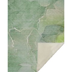 Premium Machine Washable ASB511 Green 50" x 70" Sherpa Throw Blanket