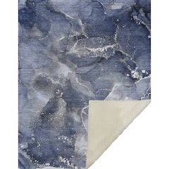 Premium Machine Washable ASB518 Navy 50" x 70" Sherpa Throw Blanket