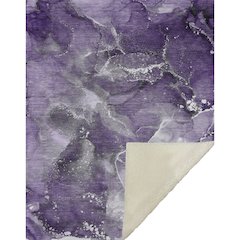 Premium Machine Washable ASB518 Purple 50" x 70" Sherpa Throw Blanket