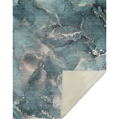 Premium Machine Washable ASB518 Teal 50" x 70" Sherpa Throw Blanket