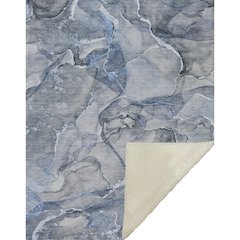 Premium Machine Washable ASB519 Blue 50" x 70" Sherpa Throw Blanket