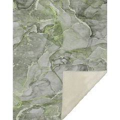 Premium Machine Washable ASB519 Green 50" x 70" Sherpa Throw Blanket