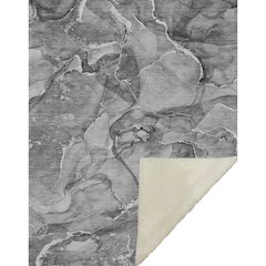 Premium Machine Washable ASB519 Pewter 50" x 70" Sherpa Throw Blanket