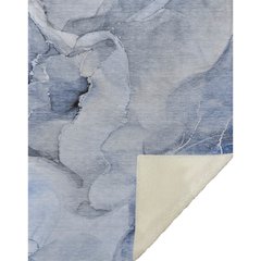 Premium Machine Washable ASB521 Blue 50" x 70" Sherpa Throw Blanket