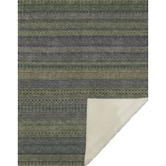 Premium Machine Washable ASB527 Olive 50" x 70" Sherpa Throw Blanket