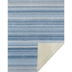 Premium Machine Washable ASB529 Blue 50" x 70" Sherpa Throw Blanket