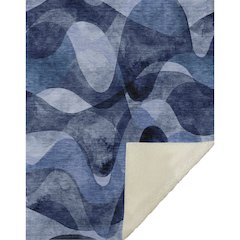 Premium Machine Washable ASB536 Navy 50" x 70" Sherpa Throw Blanket