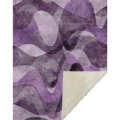Premium Machine Washable ASB536 Purple 50" x 70" Sherpa Throw Blanket