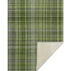 Premium Machine Washable ASB541 Green 50" x 70" Sherpa Throw Blanket