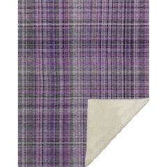 Premium Machine Washable ASB541 Purple 50" x 70" Sherpa Throw Blanket