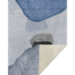 Premium Machine Washable ASB547 Blue 50" x 70" Sherpa Throw Blanket