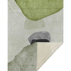 Premium Machine Washable ASB547 Green 50" x 70" Sherpa Throw Blanket