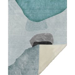 Premium Machine Washable ASB547 Teal 50" x 70" Sherpa Throw Blanket