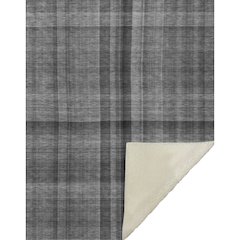 Premium Machine Washable ASB548 Gray 50" x 70" Sherpa Throw Blanket