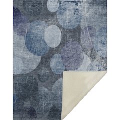 Premium Machine Washable ASB556 Blue 50" x 70" Sherpa Throw Blanket