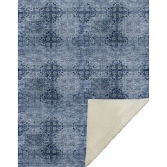 Premium Machine Washable ASB557 Navy 50" x 70" Sherpa Throw Blanket