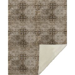 Premium Machine Washable ASB557 Taupe 50" x 70" Sherpa Throw Blanket