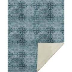 Premium Machine Washable ASB557 Teal 50" x 70" Sherpa Throw Blanket