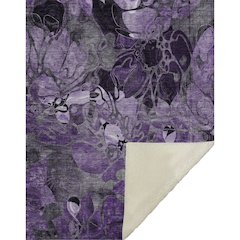 Premium Machine Washable ASB558 Purple 50" x 70" Sherpa Throw Blanket