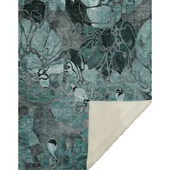 Premium Machine Washable ASB558 Teal 50" x 70" Sherpa Throw Blanket