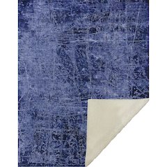 Premium Machine Washable ASB559 Navy 50" x 70" Sherpa Throw Blanket