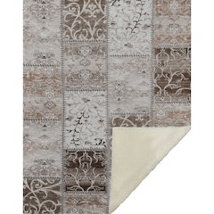 Premium Machine Washable ASB566 Beige 50" x 70" Sherpa Throw Blanket