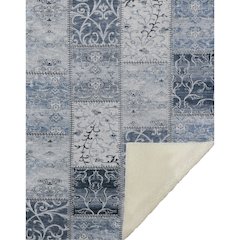 Premium Machine Washable ASB566 Denim 50" x 70" Sherpa Throw Blanket