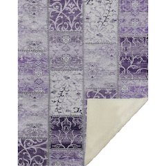 Premium Machine Washable ASB566 Purple 50" x 70" Sherpa Throw Blanket
