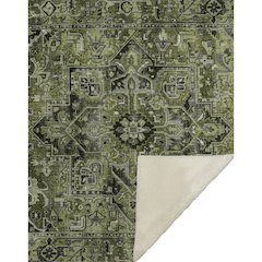 Premium Machine Washable ASB570 Olive 50" x 70" Sherpa Throw Blanket