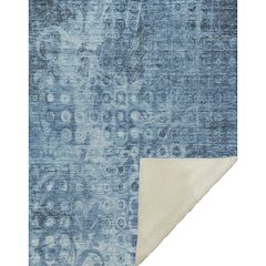 Premium Machine Washable ASB577 Blue 50" x 70" Sherpa Throw Blanket