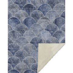 Premium Machine Washable ASB594 Blue 50" x 70" Sherpa Throw Blanket