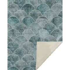 Premium Machine Washable ASB594 Teal 50" x 70" Sherpa Throw Blanket