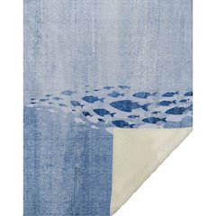 Premium Machine Washable ASB627 Blue 50" x 70" Sherpa Throw Blanket