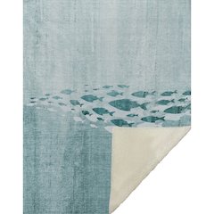 Premium Machine Washable ASB627 Teal 50" x 70" Sherpa Throw Blanket
